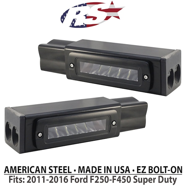 Race Sport Lighting 2011-2016 Ford F250-F450 Blacked Out Bolt On Hitch Bar Reverse Light Kit, 2PK FHDHB1116 - main